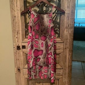 Snake print high-low top